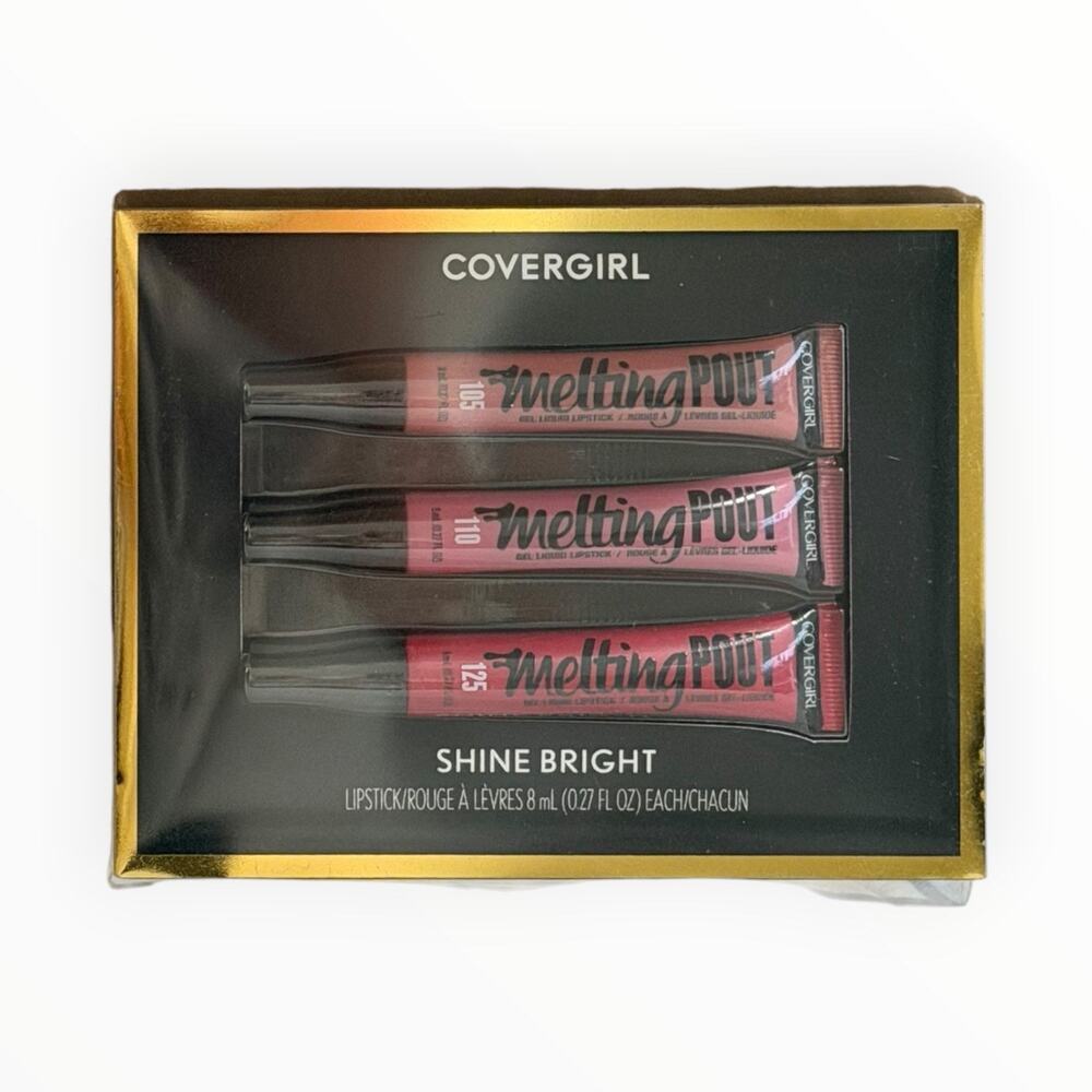 Covergirl Melting Pout Gel Liquid Lipstick 3 Pc Set Shine Bright 105 110 125 NEW